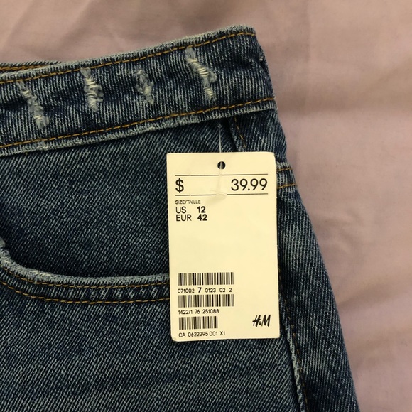 H&M Blue Denim Short Skirt US 12 NWT - Picture 3 of 5